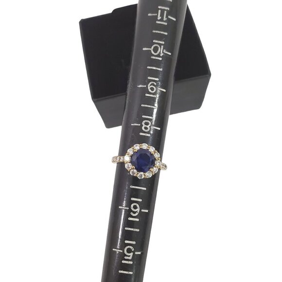 HSN Princess Diana Inspired Gold Vermeil .925 Sterling Silver Blue Sapphire Ring - Picture 12 of 16